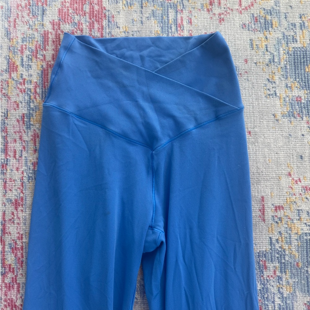 Aerie Flare Blue Crossover Leggings